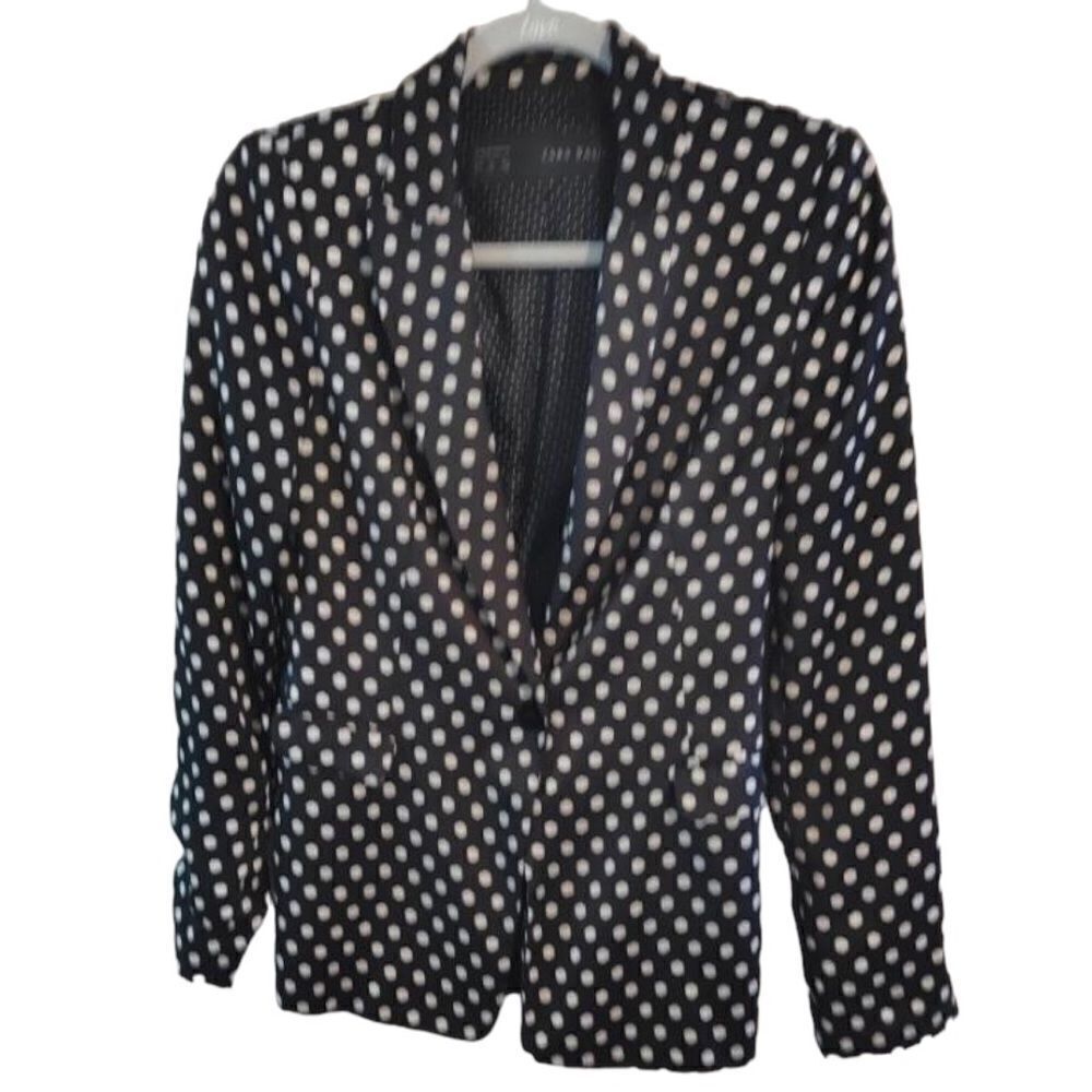 Zara | Satin Polka Dot Blazer | S